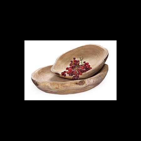 Image de SALADIER BOIS SCULPTE Ø46CMXH9CM SET5