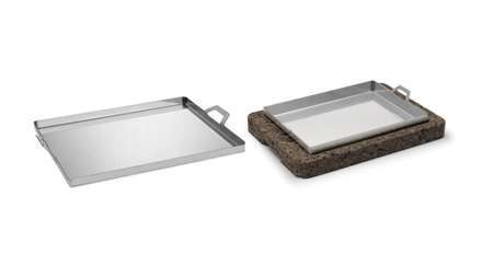 Image de PLAQUE 32X24XH.1.5CM AVEC ANSES INOX