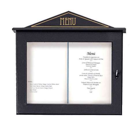 PORTE MENUS LUMINEUX 60X65X8CM BOIS NOIR