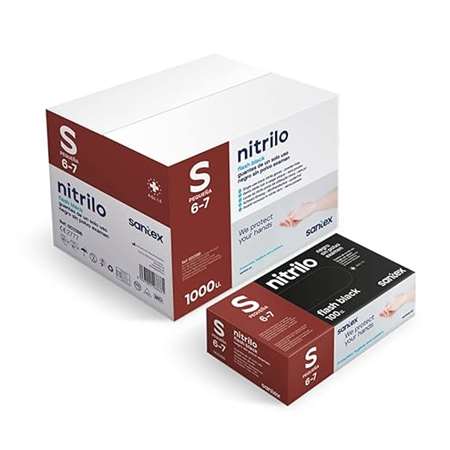 Image de GANT NITRILE NOIR NON POUDRE T6/7 - S