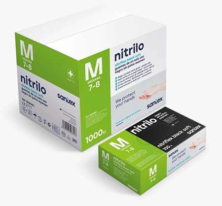 Image de GANT NITRILE NOIR NON POUDRE T7/8 - M