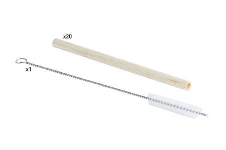 Image de PAILLE BAMBOU + BROSSE BRUN Ø0.8xH.15CM SET20