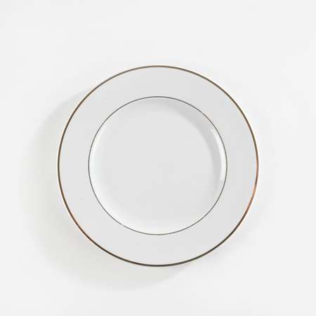 Image de ASSIETTE DESSERT Ø20.5CM CLASSIC FILET OR PORCELAINE BLANC