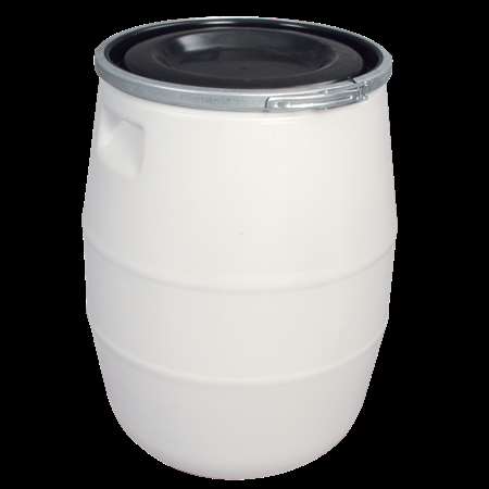 Image de FUT 100L + GENOUILLERE METAL + COUVERCLE BLANC