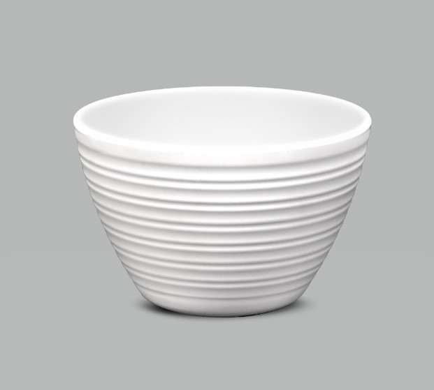 Image de BOL Ø14XH.9CM BIANCA ONDULE MELAMINE