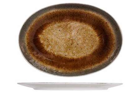 Image de ASSIETTE OVALE 30X17CM IRIS BROWN