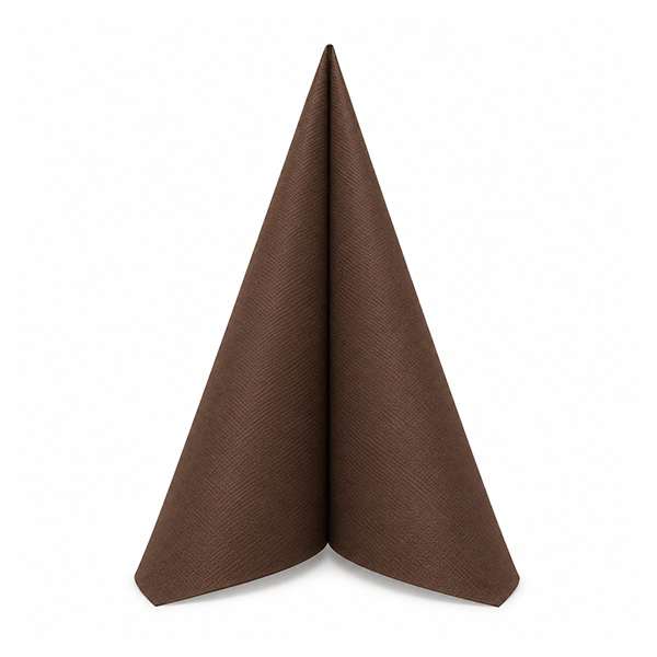 Image de SERVIETTE AIRLAID BIO LEAF 40 X 40CM CACAO - SANS LA FEUILLE
