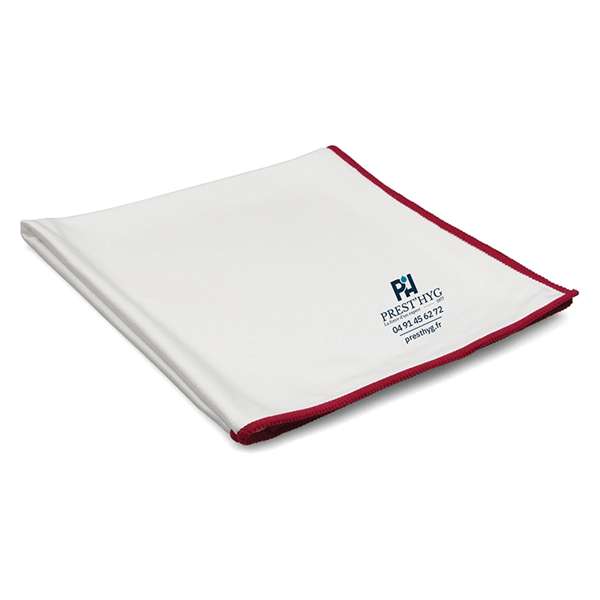 Image de TORCHON TOP SILK BLANC VERRERIE 50 X 70 IMP PRESTHYG