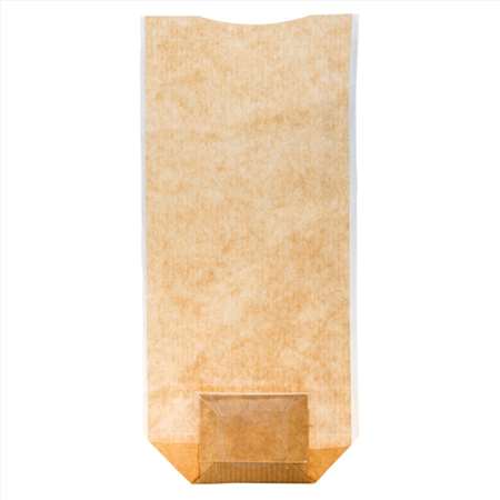 Image de SACHETS AVEC BASE ET FENÊTRE PP 14x30,5 CM NATUREL KRAFT