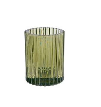 BOUGEOIR EN VERRE COMODO 70 X 55 MM VERT FONCE