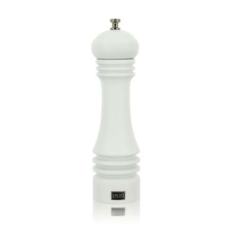 Image de MOULIN A SEL EN BOIS BRILLANT BLANC H.15CM