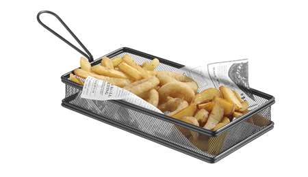 Image de PANIER A FRITES RECTANGULAIRE NOIR 25.5X13.5XH4.5CM