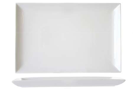Image de ASSIETTE BLANCHE RECTANGLE 20X30 PORCELAINE AVEC LOGO