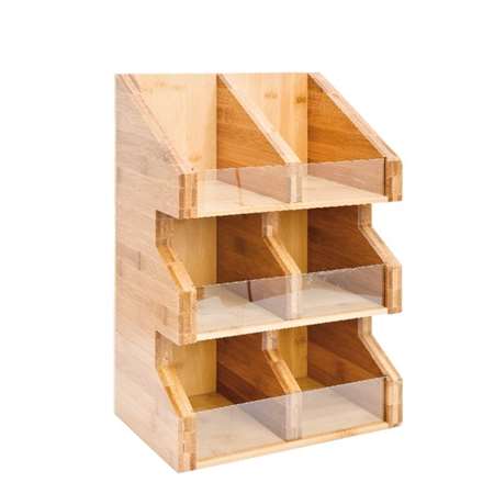 Image de DISTRIBUTEUR CONDIMENTS 28X18X40CM BAMBOU