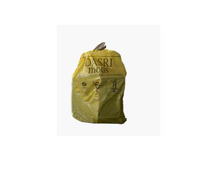 Image de SAC POUBELLE 110L BD DASRI JAUNE LIEN COULISSANT