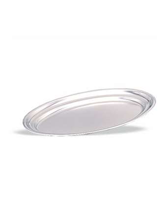 Image de PLAT OVALE A BORDS RONDS ACIER INOX Long. 26x Larg. 17CM