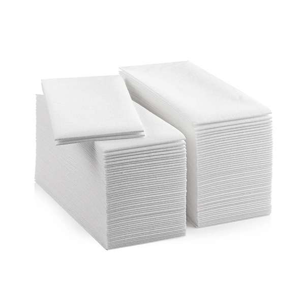 Image de SERVIETTE AIRLAID TEXTILE BLANCHE 40 X 40 CM PLIAGE 1/8