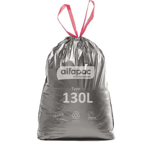 Image de SAC POUBELLE 130L NOIR BD LIEN COULISSANT