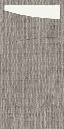 Image de SACCHETTO GRIS SERVIETTE DUNISOFT BLANCHE 11,5x23cm