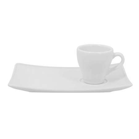Image de ASSIETTE CAFE GOURMAND 20X13CM PAULA PORCELAINE BLANCHE
