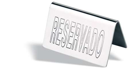 Image de CHEVALET DE TABLE 'RESERVE' 10X5CM ACIER INOXYDABLE