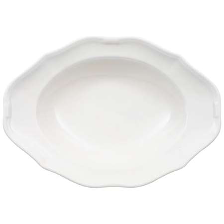 Image de ASSIETTE CREUSE OVALE 29X21CM LA SCALA WHITE AVEC FILET LOGO