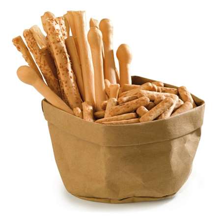 Image de PANIERE A PAIN REUTILISABLE 17.5CM PAPIER MARRON