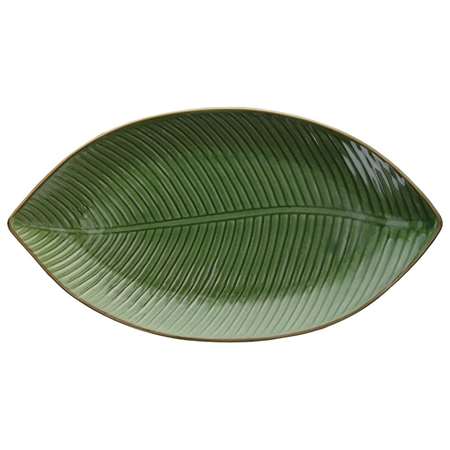 Image de ASSIETTE PLATE 34X18CM FEUILLE ZAIRA