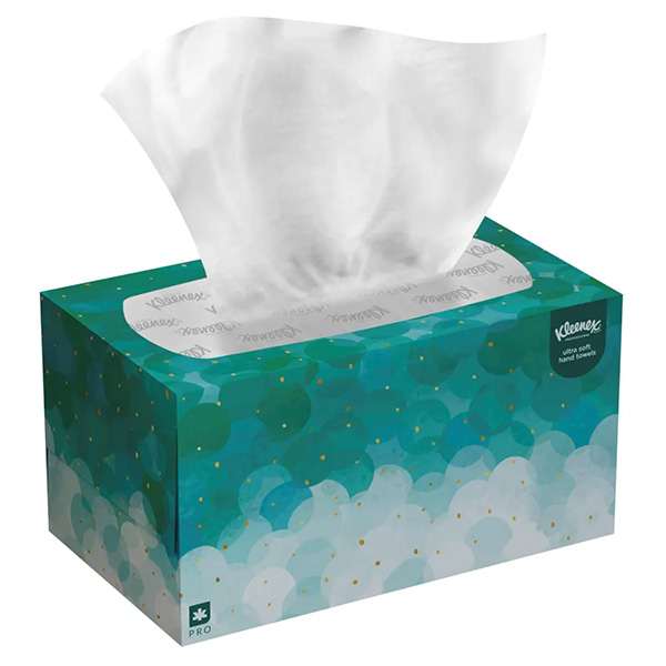 Image de ESSUIE TOUT PLIE BLANC BOITE DISTRIBUTRICE KLEENEX 70 FORMAT