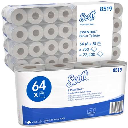 Image de PAPIER TOILETTE SCOTT ESSENTIAL PETIT ROULEAU BLANC 2 plis