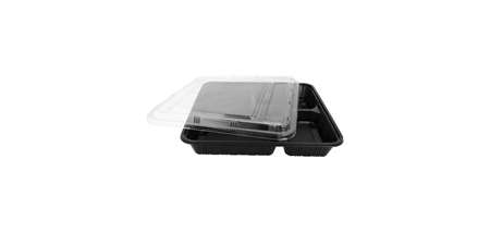 Image de BOITE REPAS A EMPORTER 5 COMPARTIMENT27X27XH.5CM NOIR