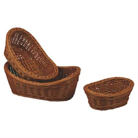 Image de PANIER A PAIN OVALE 25X15CM OSIER POLYPROPYLENE MARRON FONCE