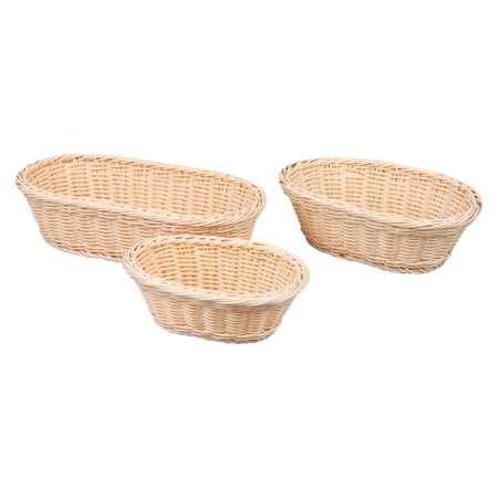 Image de PANIER A PAIN OVALE 25X15CM OSIER POLYPROPYLENE MARRON DOUX
