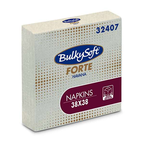Image de SERVIETTE FORTE HAVANE 2 PLIS 38X38 BULKY SOFT 1/4