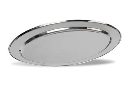 Image de PLAT OVALE A BORDS RONDS ACIER INOX Long. 50x Larg. 34CM