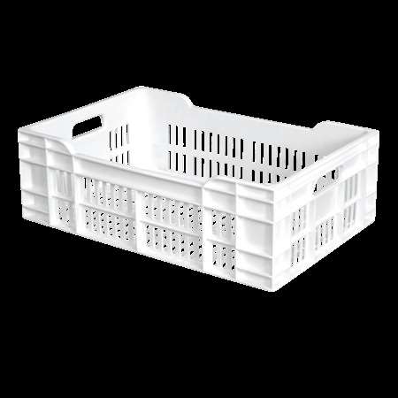 CAISSE AJOUREE 600 X 400 X 200MM 40L BLANC
