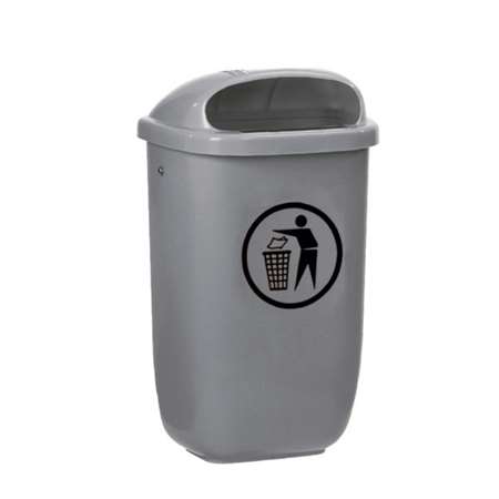 Image de CORBEILLE PP MURALE UV 50L GRISE