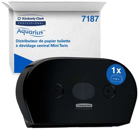 Image de DISTRIBUTEUR PAPIER TOILETTE DEVIDAGE CENTRAL DOUBLE NOIR