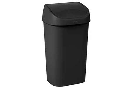 Image de POUBELLE COUVERCLE SWING 50L NOIR 39X30XH.69CM