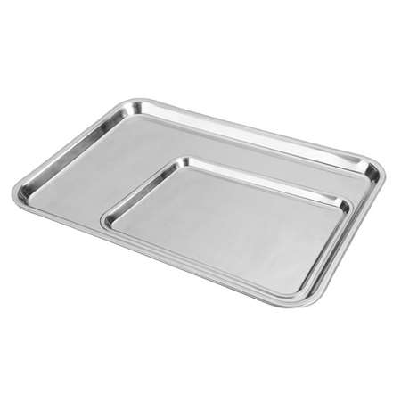 PLATEAUX SANS ANSES 48x33,3 CM ARGENTE INOX