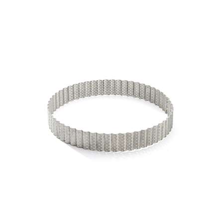 Image de CERCLE A TARTE ROND CANNELE INOX PERFORE Ø 20cm