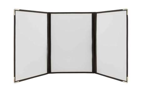 Image de SUPPORT MENU CRISTAL NOIR TRIPLE A4 SET DE 3