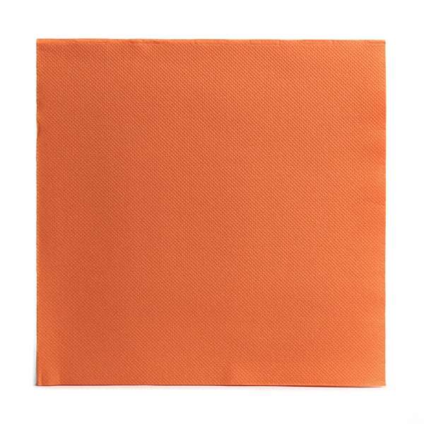 Image de SERVIETTE SOFTIQ DOUBLE POINT SUN ORANGE 38X38CM 1/4
