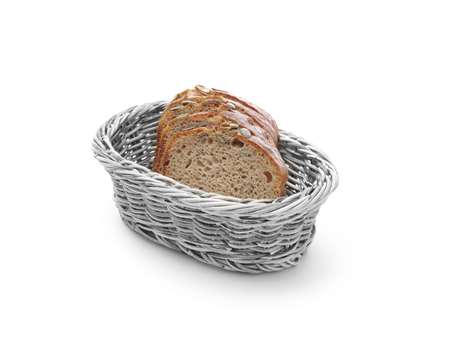 Image de CORBEILLE A PAIN OVALE 25X19X6.5CM GRIS CLAIR OVALE