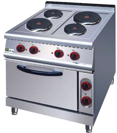 Image de FOURNEAU ELECTRIQUE 4 PLAQUES SUR FOUR ELECTRIQUE INOX