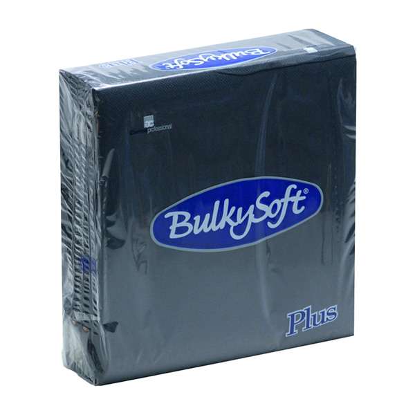 Image de SERVIETTE DOUBLE POINT NOIR 2 PLIS 38X38 BULKY SOFT 1/4