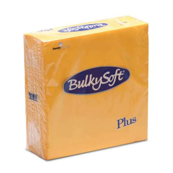 Image de SERVIETTE DOUBLE POINT JAUNE 2 PLIS 38X38 BULKY SOFT 1/4