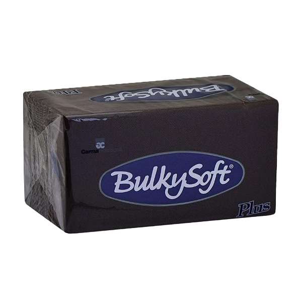 Image de SERVIETTE DOUBLE POINT NOIR 2 PLIS 38X38 BULKY SOFT 1/8