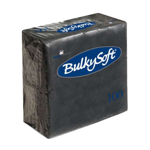 Image de SERVIETTE DOUBLE POINT NOIR 2 PLIS 24X24 BULKY FOLDED 1/4