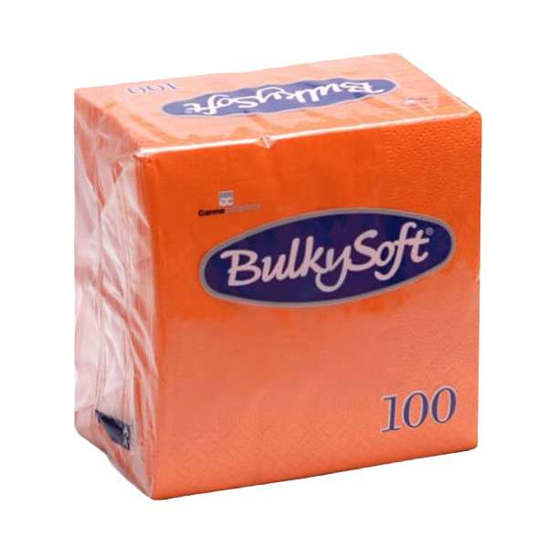 Image de SERVIETTE DOUBLE POINT ORANGE 2 PLIS 24x24 BULKY folded 1/4
